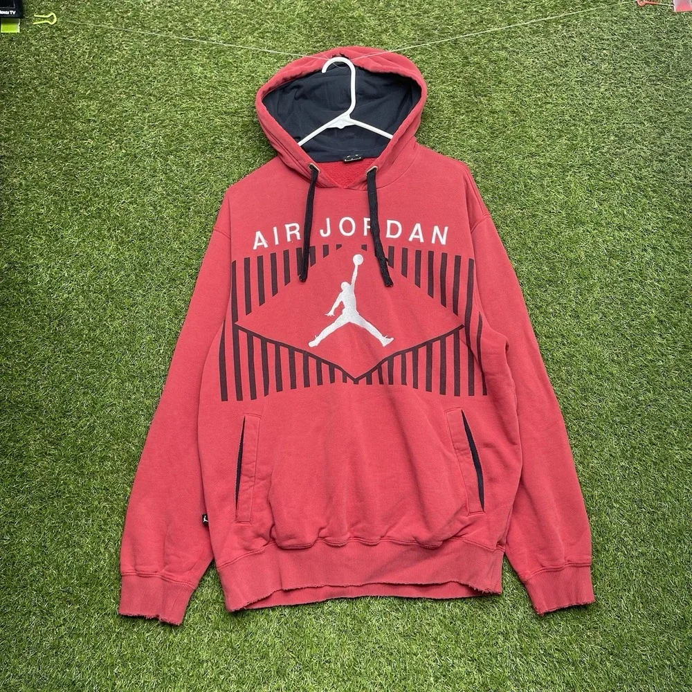 Jordan Hoodie Mens Medium 23 Graphic Jumpman Logo Sportswear Y2K Sweatshirt 00s